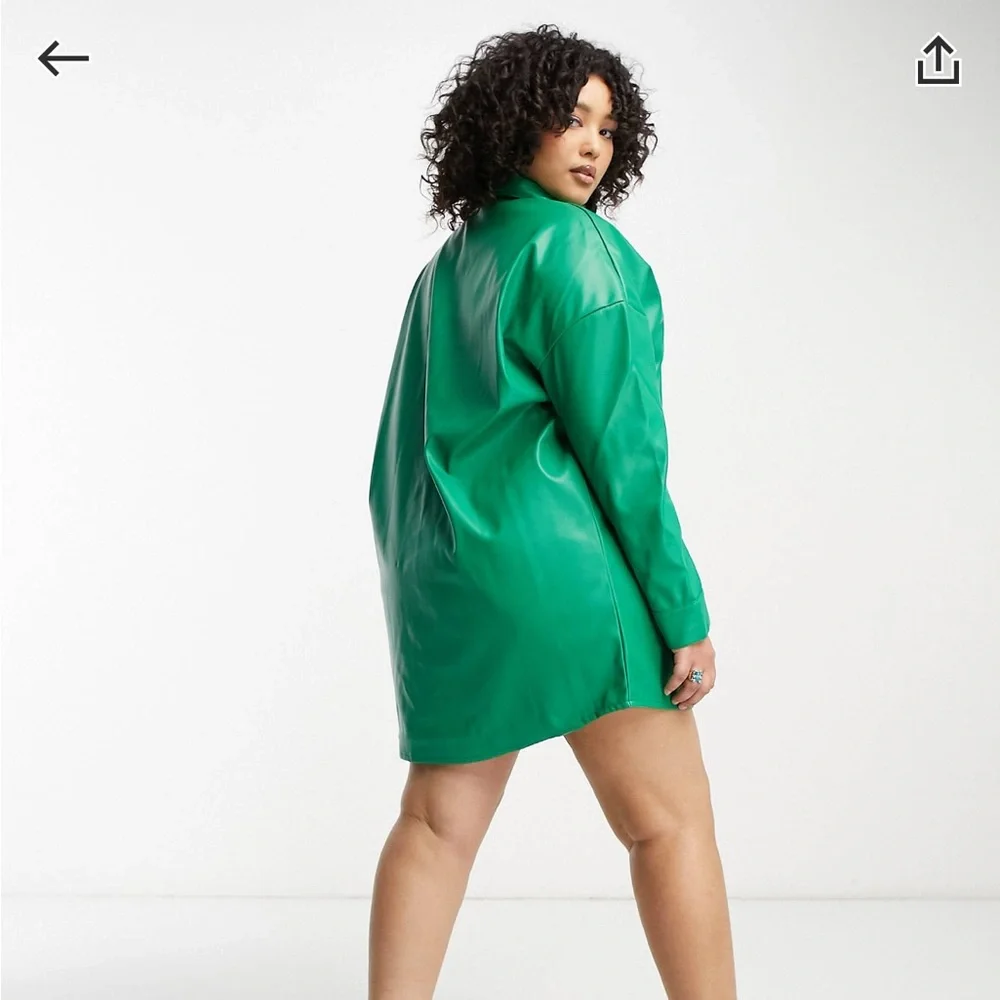 ASOS….Native Youth  PU Leather Shirt Dress - Picture 3 of 3